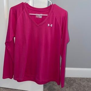 Pink under armour long sleeve